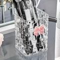 Acrylic Desk Organizer | Clear Pen Holder with Bow Accent