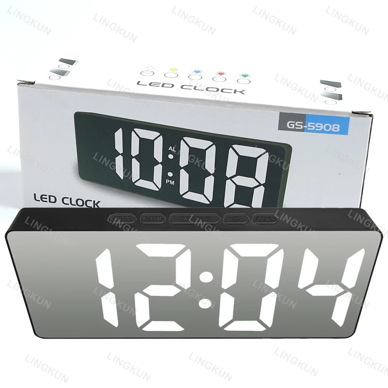 LED Digital Desk Clock | Temperature Display & Adjustable Brightness