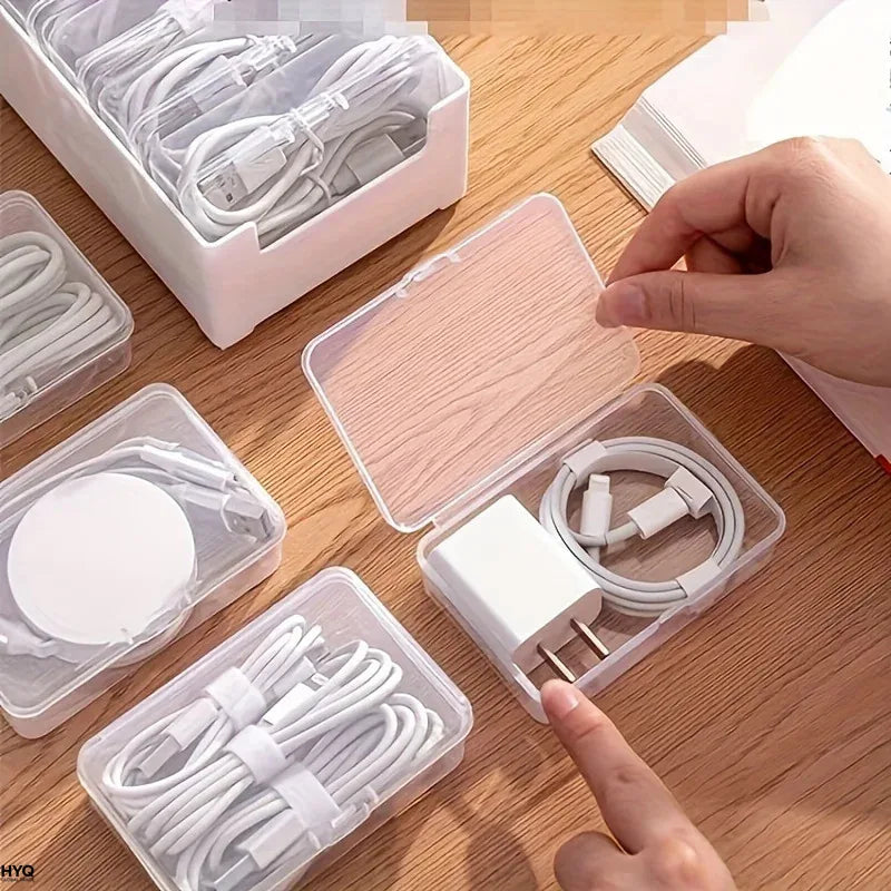 Desktop Cable Storage Box | 7-Compartment Desk Organizer