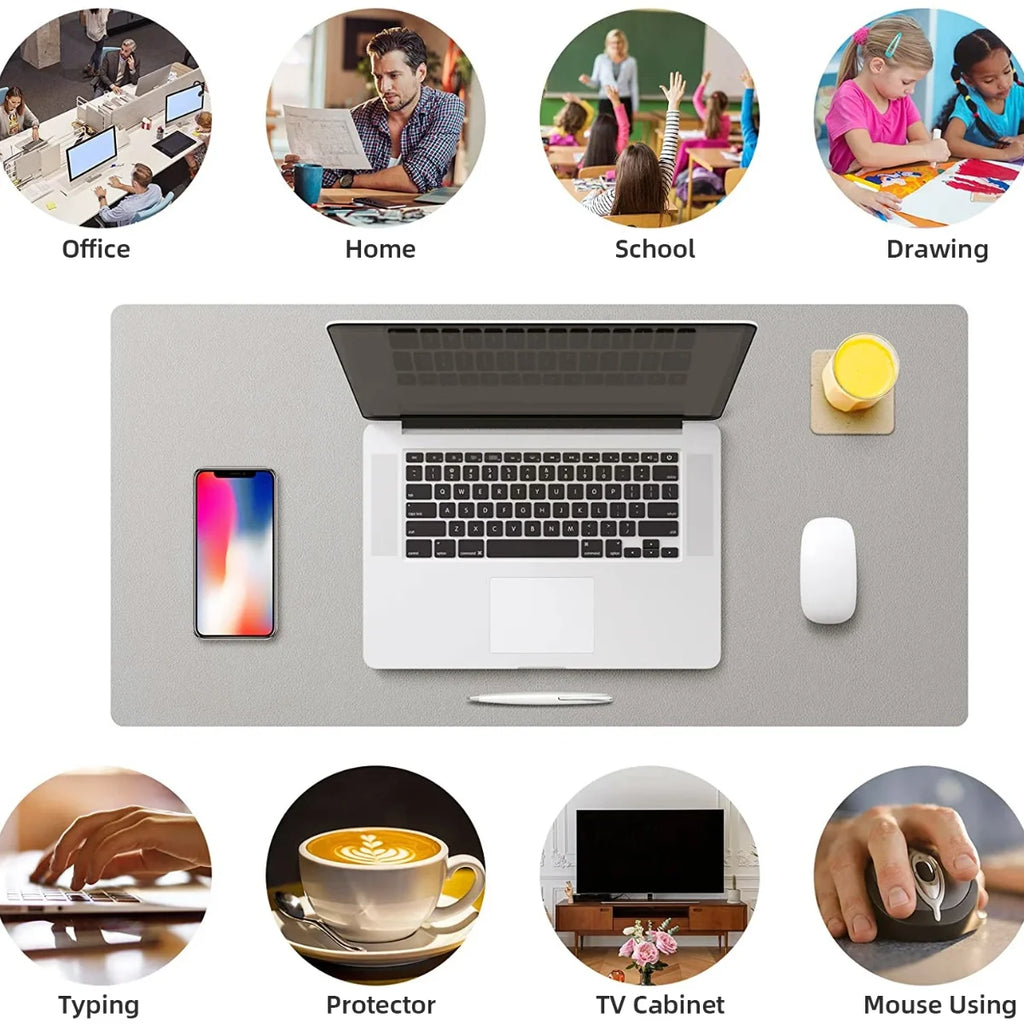 PU Leather Desk Mat | Large Waterproof Study Desk Pad
