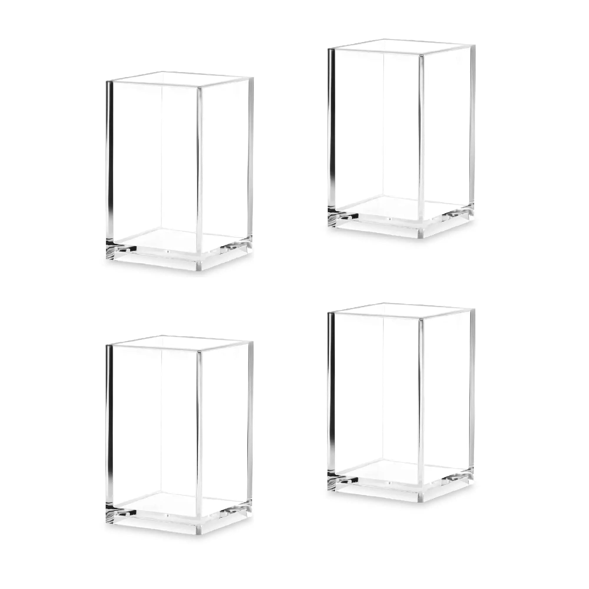 Acrylic Pen Holder Set | Clear Desk Stationery Organizer