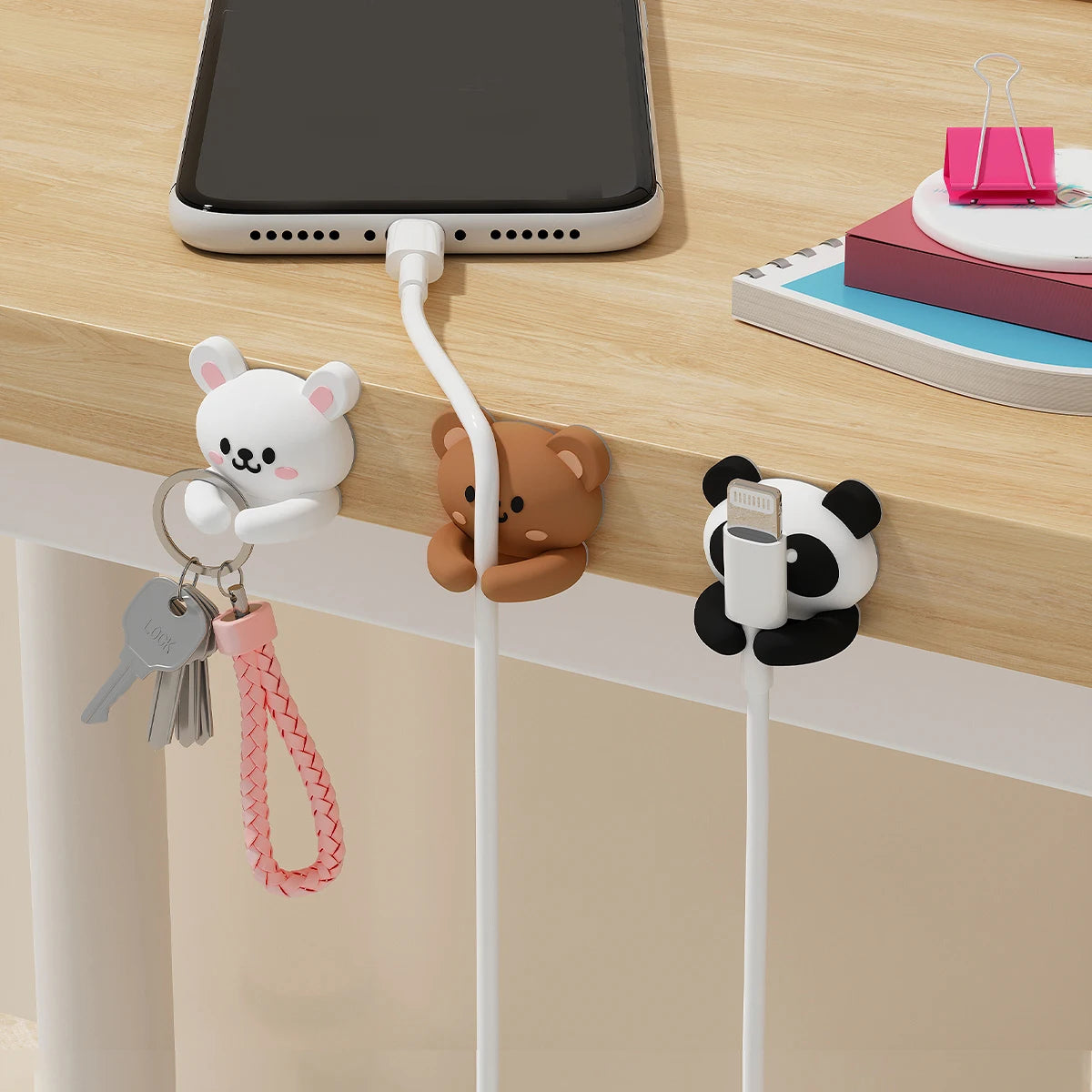 Desk Cable Organizer Clips | Self-Adhesive Wire Manager