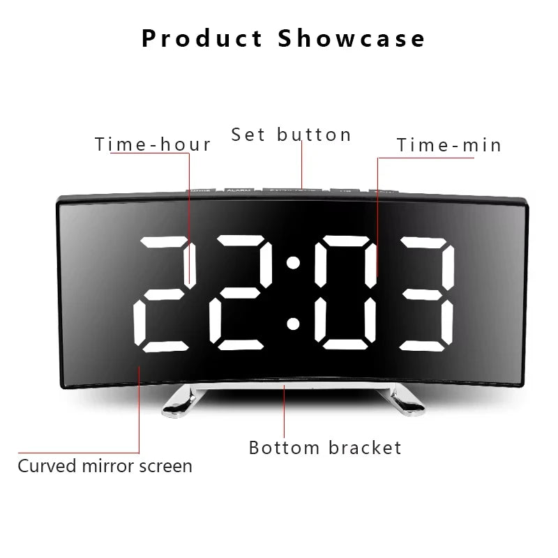 LED Digital Desk Clock | Temperature Display & Adjustable Brightness