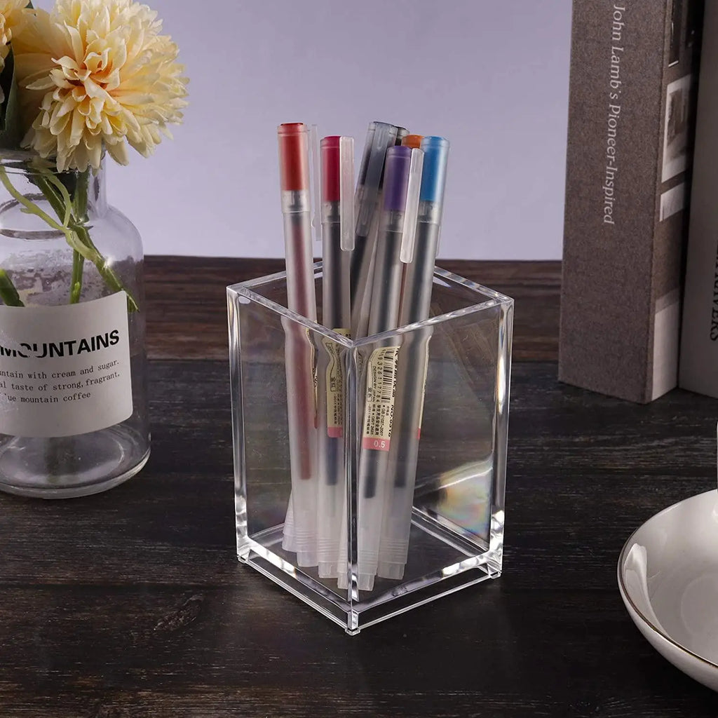 Acrylic Pen Holder Set | Clear Desk Stationery Organizer