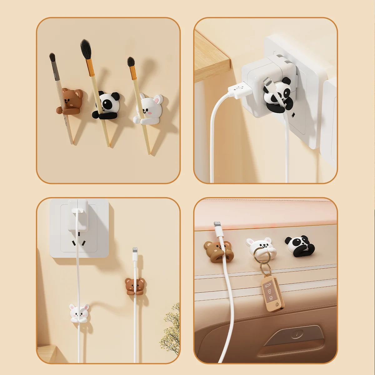 Desk Cable Organizer Clips | Self-Adhesive Wire Manager