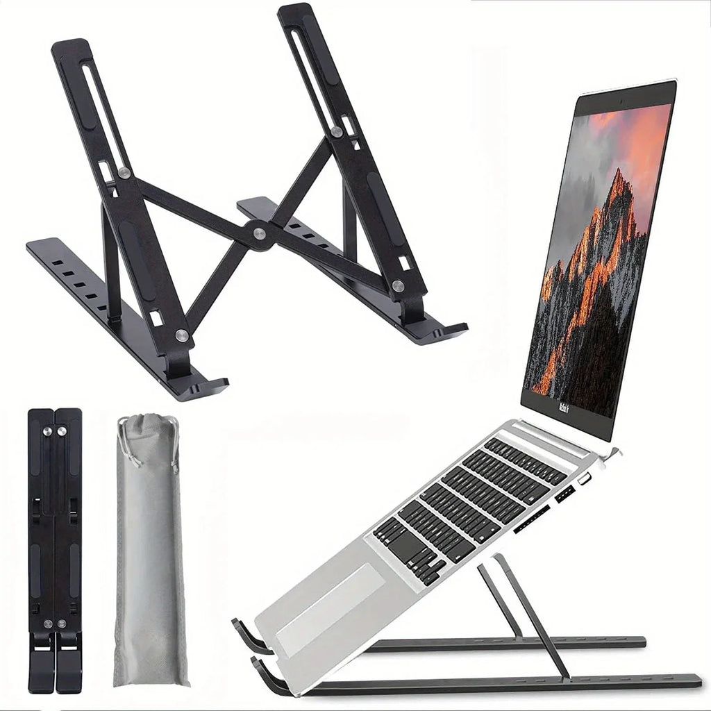 Aluminum Laptop Stand | Foldable 6-Level Height Adjustable