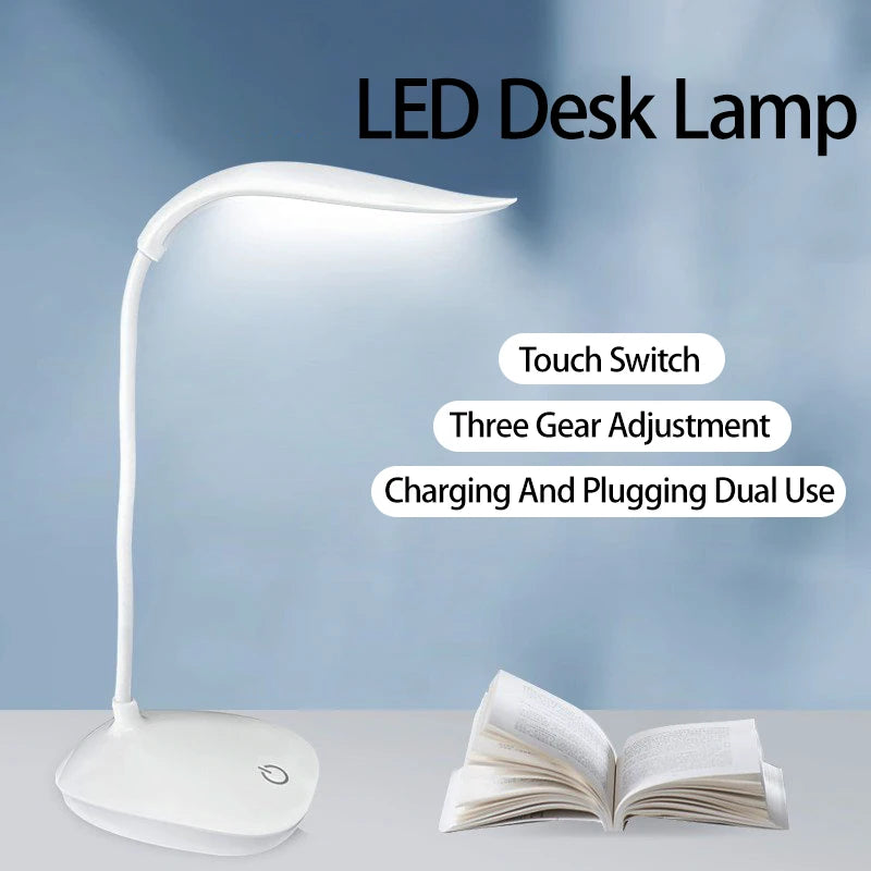 LED Desk Lamp | Eye-Care Study Light with USB Charger