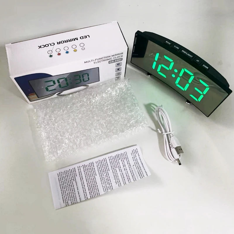 LED Digital Desk Clock | Temperature Display & Adjustable Brightness