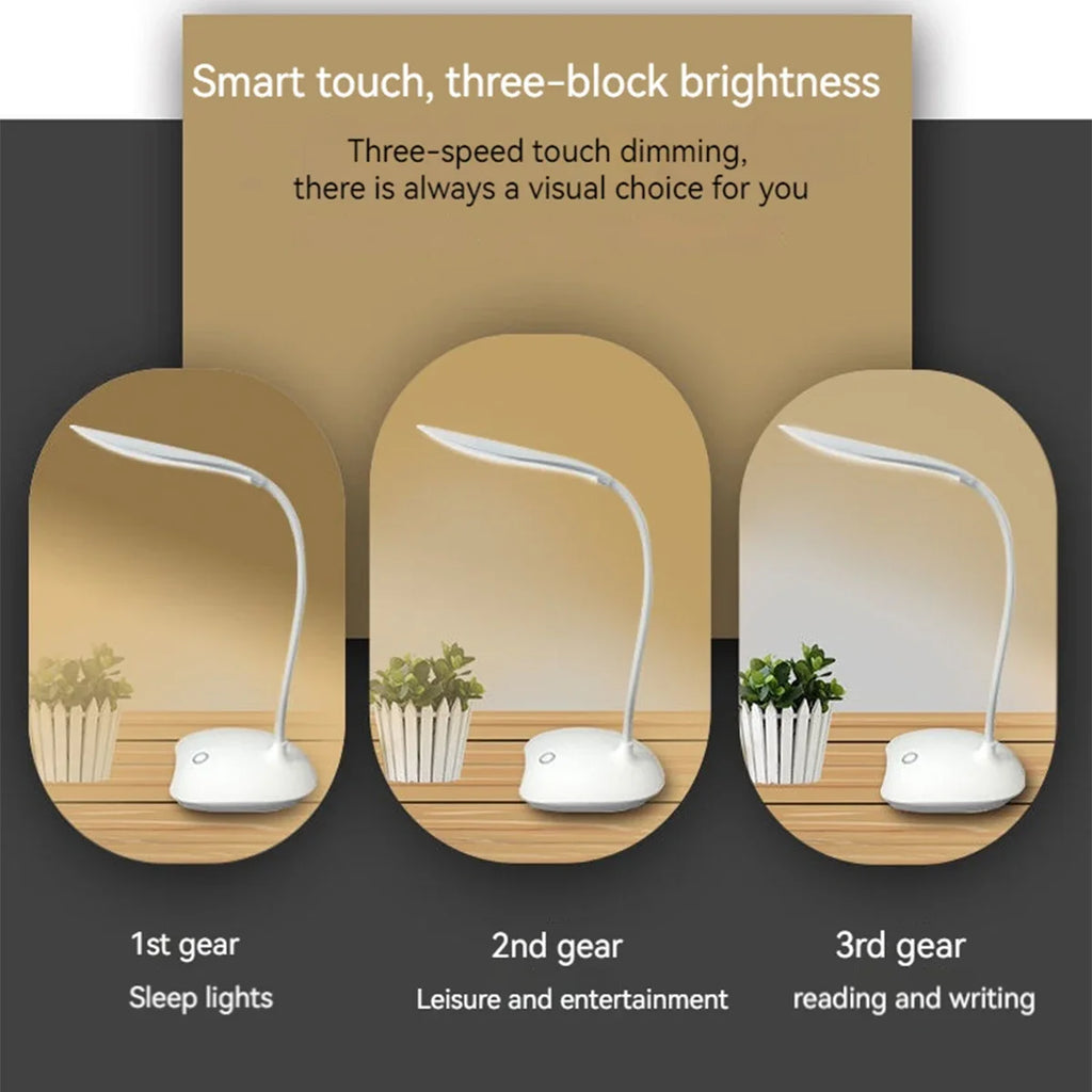 LED Desk Lamp | Eye-Care Study Light with USB Charger